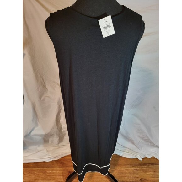 NWT J Jill Wearever Collection Sleeveless Midi Tank Dress Black Sz Large Petite - Picture 5 of 6